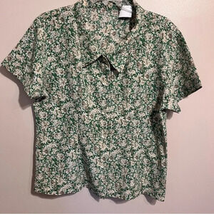 Green Floral  Blouse